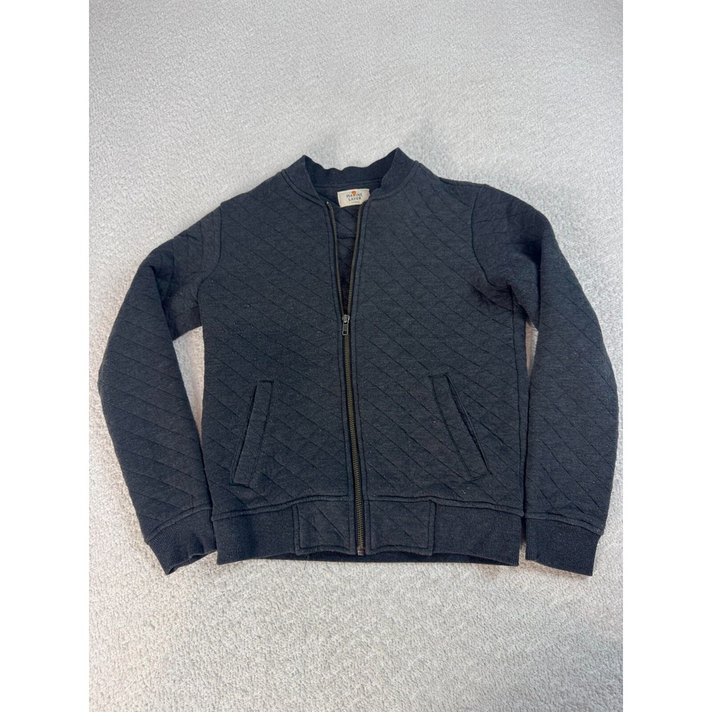 Marine Layer Womens Quilted Full Zip Bomber‎ Jacket Cozy Winter Black XS